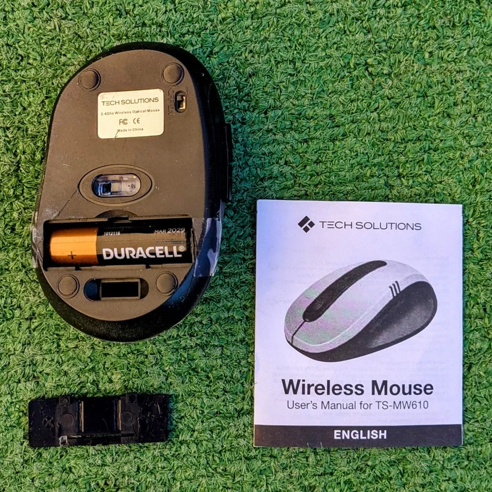 NO DONGLE Tech Solutions Optical Wireless Mouse TS-MW610 Battery Operated EUC